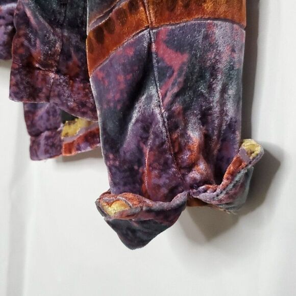 Coldwater Creek Burnout Velvet Jacket PL L Petite Art To Wear Purple Orange - Picture 4 of 7